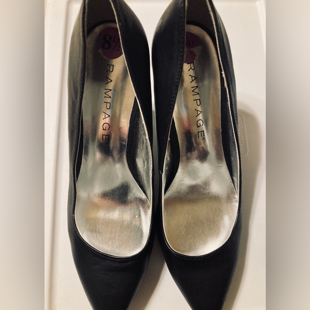 Rampage Black Heels with Silver Accents